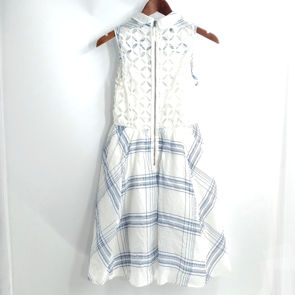 Anthropologie Moulinett Soeurs Dress Seapane Eyelet White Blue - Picture 10 of 15